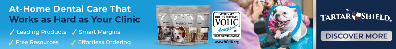 ad for Tartar Shield pet dental products
